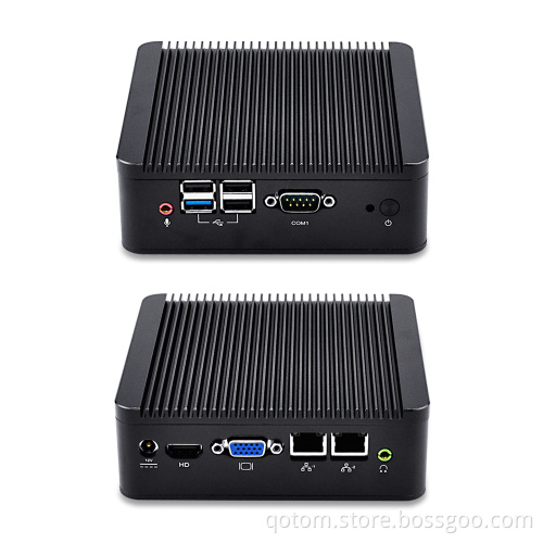 Qotom-Q190P-S02 Mini Computer PC Celeron Processor J1900 Quad-Core 4G RAM 64G SSD 500G HDD